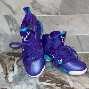 EUC 2012 Nike LeBron 9 IX Summit Lake Hornets Purple Turquoise 4.5Y 472664-500